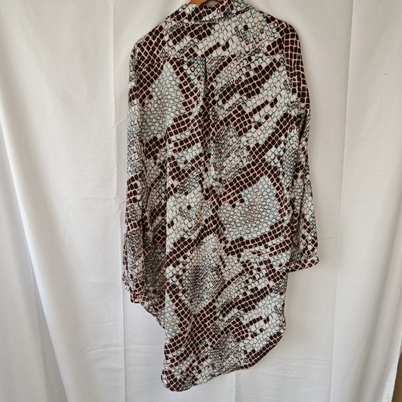 BUDDY LOVE MALIKA Snake Print Button Up Tunic Long Sleeve Size Large Women's - Picture 6 of 7